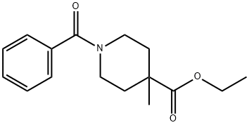 4-Piperidinecarboxylic acid, 1-benzoyl-4-methyl-, ethyl ester Struktur