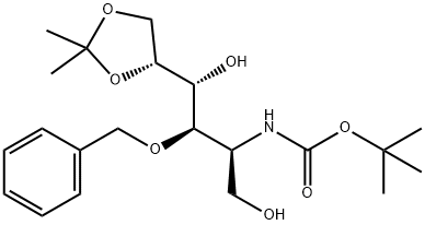 D-Galactitol, 2-deoxy-2-(1,1-dimethylethoxy)carbonylamino-5,6-O-(1-methylethylidene)-3-O-(phenylmethyl)- Struktur