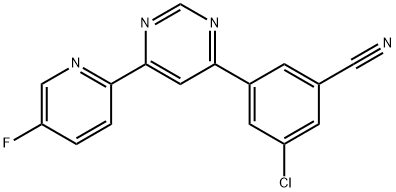 Benzonitrile, 3-chloro-5-[6-(5-fluoro-2-pyridinyl)-4-pyrimidinyl]- 結(jié)構(gòu)式