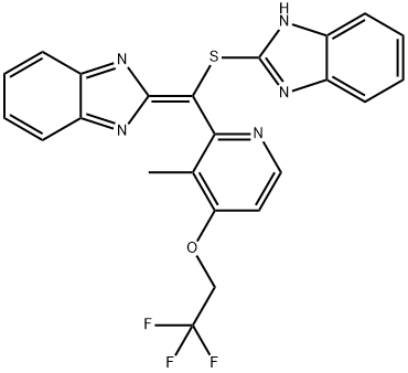 1H-Benzimidazole, 2-[[2H-benzimidazol-2-ylidene[3-methyl-4-(2,2,2-trifluoroethoxy)-2-pyridinyl]methyl]thio]- Struktur