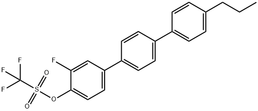 Methanesulfonic acid, 1,1,1-trifluoro-, 3-fluoro-4''-propyl[1,1':4',1''-terphenyl]-4-yl ester Struktur