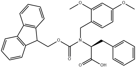 L-Phenylalanine, N-[(2,4-dimethoxyphenyl)methyl]-N-[(9H-fluoren-9-ylmethoxy)carbonyl]- Struktur