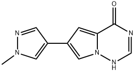 6-(1-methyl-1H-pyrazol-4-yl)pyrrolo[2,1-f][1,2,4]triazin-4(3H)-one Struktur