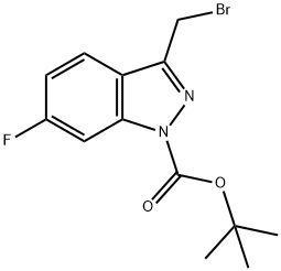 tert-butyl 3-(bromomethyl)-6-fluoro-1H-indazole-1-carboxylate Struktur