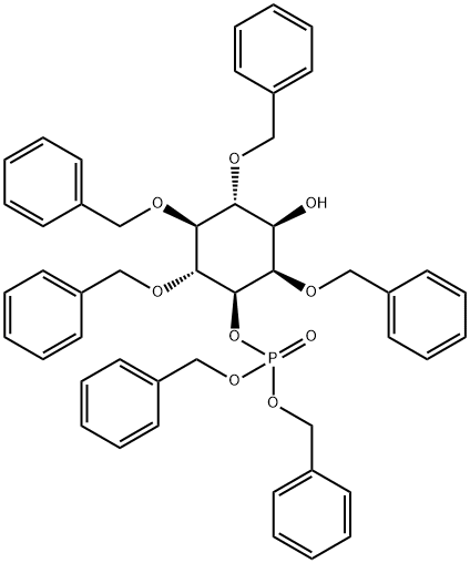 D-myo-Inositol, 2,4,5,6-tetrakis-O-(phenylmethyl)-, 3-bis(phenylmethyl) phosphate Struktur