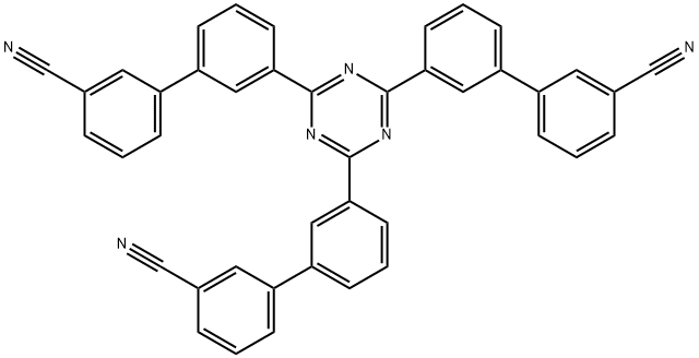 [1,1'-Biphenyl]-3-carbonitrile, 3',3''',3'''''-(1,3,5-triazine-2,4,6-triyl)tris- Struktur