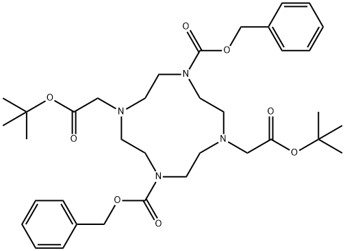 1,4,7,10-Tetraazacyclododecane-1,7-diacetic acid, 4,10-bis[(phenylmethoxy)carbonyl]-, 1,7-bis(1,1-dimethylethyl) ester Structure