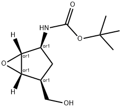 Carbamic acid, [(1R,2S,4S,5S)-4-(hydroxymethyl)-6-oxabicyclo[3.1.0]hex-2-yl]-, 1,1-dimethylethyl ester, rel- (9CI) Struktur