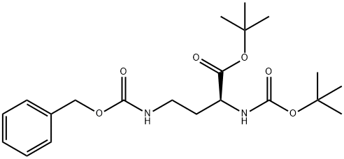 Butanoic acid, 2-[[(1,1-dimethylethoxy)carbonyl]amino]-4-[[(phenylmethoxy)carbonyl]amino]-, 1,1-dimethylethyl ester, (2S)- Struktur