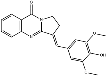 Pyrrolo[2,1-b]quinazolin-9(1H)-one, 2,3-dihydro-3-[(4-hydroxy-3,5-dimethoxyphenyl)methylene]-, (3E)- Struktur