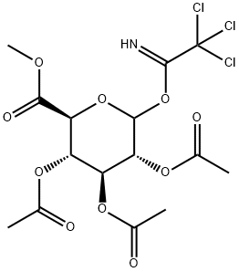 D-Glucopyranuronic acid, methyl ester, 2,3,4-triacetate 1-(2,2,2-trichloroethanimidate) Struktur