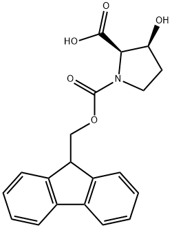 (2R, 3S)-1-N-FMOC-3-Hydroxy-pyrrolidine-2-carboxylic acid Struktur