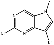 5H-Pyrrolo[3,2-d]pyrimidine, 7-bromo-2-chloro-5-methyl- Struktur