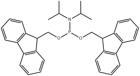 Phosphoramidous acid. N.N-bis(1-methylethyl)-. bis(9H-fluoren-9-ylmethyl) ester Struktur