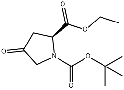 1,2-Pyrrolidinedicarboxylic acid, 4-oxo-, 1-(1,1-dimethylethyl) 2-ethyl ester, (2S)- Struktur