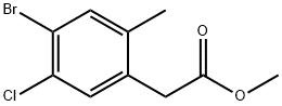 Benzeneacetic acid, 4-bromo-5-chloro-2-methyl-, methyl ester Struktur