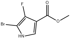 1H-Pyrrole-3-carboxylic acid, 5-bromo-4-fluoro-, methyl ester Struktur