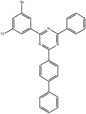 1,3,5-Triazine, 2-[1,1'-biphenyl]-4-yl-4-(3-bromo-5-chlorophenyl)-6-phenyl- Struktur