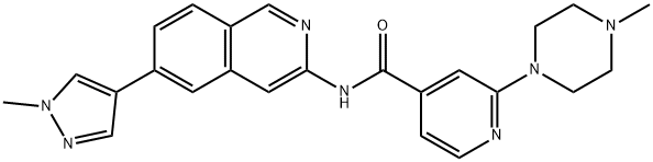 4-Pyridinecarboxamide, 2-(4-methyl-1-piperazinyl)-N-[6-(1-methyl-1H-pyrazol-4-yl)-3-isoquinolinyl]- Struktur