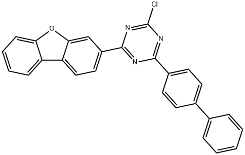 1,3,5-Triazine, 2-[1,1'-biphenyl]-4-yl-4-chloro-6-(3-dibenzofuranyl)- Struktur