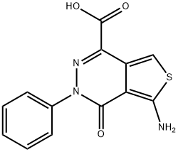 Thieno[3,4-d]pyridazine-1-carboxylic acid, 5-amino-3,4-dihydro-4-oxo-3-phenyl- Struktur