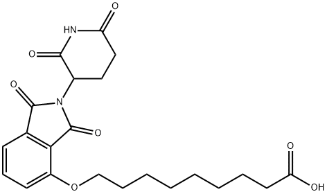 Nonanoic acid, 9-[[2-(2,6-dioxo-3-piperidinyl)-2,3-dihydro-1,3-dioxo-1H-isoindol-4-yl]oxy]- Struktur