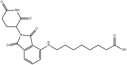 Octanoic acid, 8-[[2-(2,6-dioxo-3-piperidinyl)-2,3-dihydro-1,3-dioxo-1H-isoindol-4-yl]amino]- Struktur