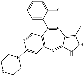 Pyrazolo[4,3-b]pyrido[4,3-e][1,4]diazepine, 5-(2-chlorophenyl)-1,2-dihydro-3-methyl-8-(4-morpholinyl)- Struktur