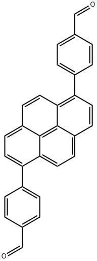 4,4'-(1,6-pyrenediyl)bis-Benzaldehyde Struktur