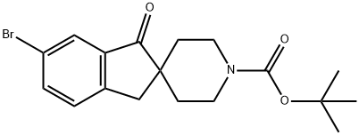 tert-butyl 6-bromo-1-oxo-1,3-dihydrospiro[indene-2,4'-piperidine]-1'-carboxylate Struktur