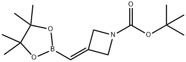 1-Azetidinecarboxylic acid, 3-[(4,4,5,5-tetramethyl-1,3,2-dioxaborolan-2-yl)methylene]-, 1,1-dimethylethyl ester Struktur