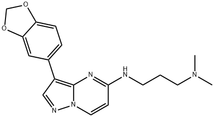 1,3-Propanediamine, N3-[3-(1,3-benzodioxol-5-yl)pyrazolo[1,5-a]pyrimidin-5-yl]-N1,N1-dimethyl- Struktur