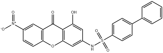 [1,1'-Biphenyl]-4-sulfonamide, N-(1-hydroxy-7-nitro-9-oxo-9H-xanthen-3-yl)- Struktur