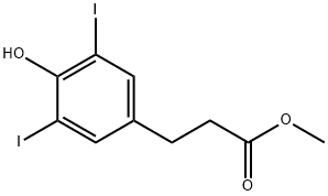 Benzenepropanoic acid, 4-hydroxy-3,5-diiodo-, methyl ester Struktur