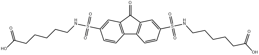 6,6'-((9-oxo-9H-fluorene-2,7-disulfonyl)bis(azanediyl))dihexanoic acid Struktur