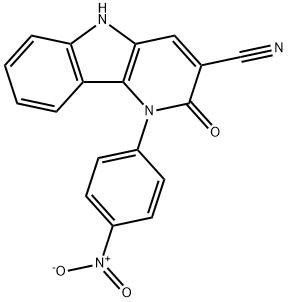 1-(4-Nitrophenyl)-2-oxo-2,5-dihydro-1H-pyrido[3,2-b]indole-3-carbonitrile Struktur