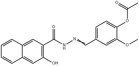 4-[2-(3-hydroxy-2-naphthoyl)carbonohydrazonoyl]-2-methoxyphenyl acetate Struktur