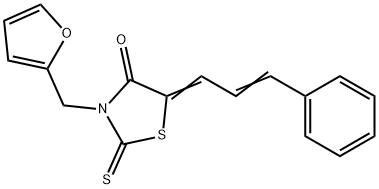 (5Z)-3-(furan-2-ylmethyl)-5-[(E)-3-phenylprop-2-enylidene]-2-sulfanylidene-1,3-thiazolidin-4-one Struktur