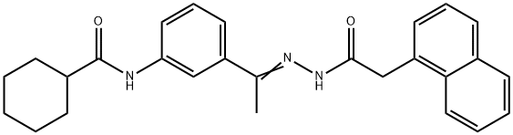 N-[3-[(Z)-C-methyl-N-[(2-naphthalen-1-ylacetyl)amino]carbonimidoyl]phenyl]cyclohexanecarboxamide Struktur