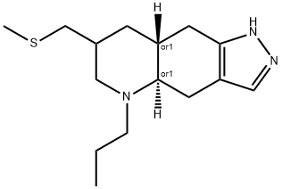 1H-Pyrazolo[3,4-g]quinoline, 4,4a,5,6,7,8,8a,9-octahydro-7-[(methylthio)methyl]-5-propyl-, (4aR,8aR)-rel- Struktur