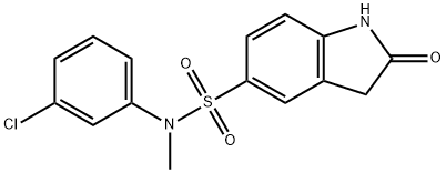 1H-Indole-5-sulfonamide, N-(3-chlorophenyl)-2,3-dihydro-N-methyl-2-oxo- Struktur