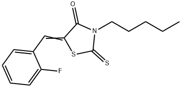 (5Z)-5-[(2-fluorophenyl)methylidene]-3-pentyl-2-sulfanylidene-1,3-thiazolidin-4-one Struktur