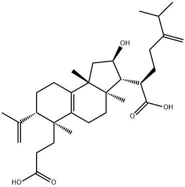 1H-Benz[e]indene-6-propanoic acid, 3-[(1R)-1-carboxy-5-methyl-4-methylenehexyl]-2,3,3a,4,5,6,7,8,9,9b-decahydro-2-hydroxy-3a,6,9b-trimethyl-7-(1-methylethenyl)-, (2R,3R,3aR,6S,7S,9bR)- Struktur