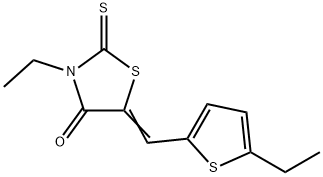 (5Z)-3-ethyl-5-[(5-ethylthiophen-2-yl)methylidene]-2-sulfanylidene-1,3-thiazolidin-4-one Struktur