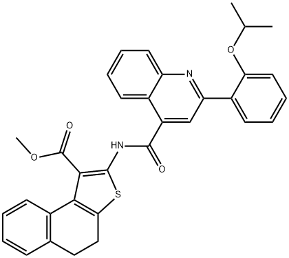 methyl 2-[[2-(2-propan-2-yloxyphenyl)quinoline-4-carbonyl]amino]-4,5-dihydrobenzo[e][1]benzothiole-1-carboxylate Struktur