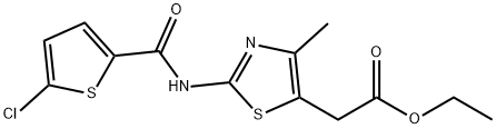 ethyl 2-(2-(5-chlorothiophene-2-carboxamido)-4-methylthiazol-5-yl)acetate Struktur