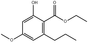 Benzoic acid, 2-hydroxy-4-methoxy-6-propyl-, ethyl ester Struktur