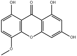 9H-Xanthen-9-one, 1,3,8-trihydroxy-5-methoxy- Struktur