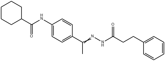 N-[4-[(Z)-C-methyl-N-(3-phenylpropanoylamino)carbonimidoyl]phenyl]cyclohexanecarboxamide Struktur