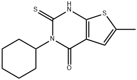 3-cyclohexyl-6-methyl-2-sulfanylidene-1H-thieno[2,3-d]pyrimidin-4-one Struktur